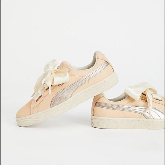 Puma Basket Free People Pink Sneakers - Picture 1 of 5